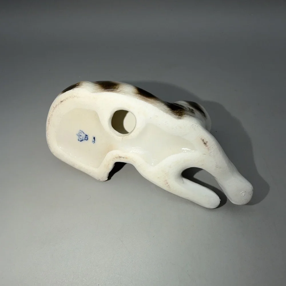 Vintage Gray Striped Cat Porcelain Figurine German Democratic Republic GDR '50's